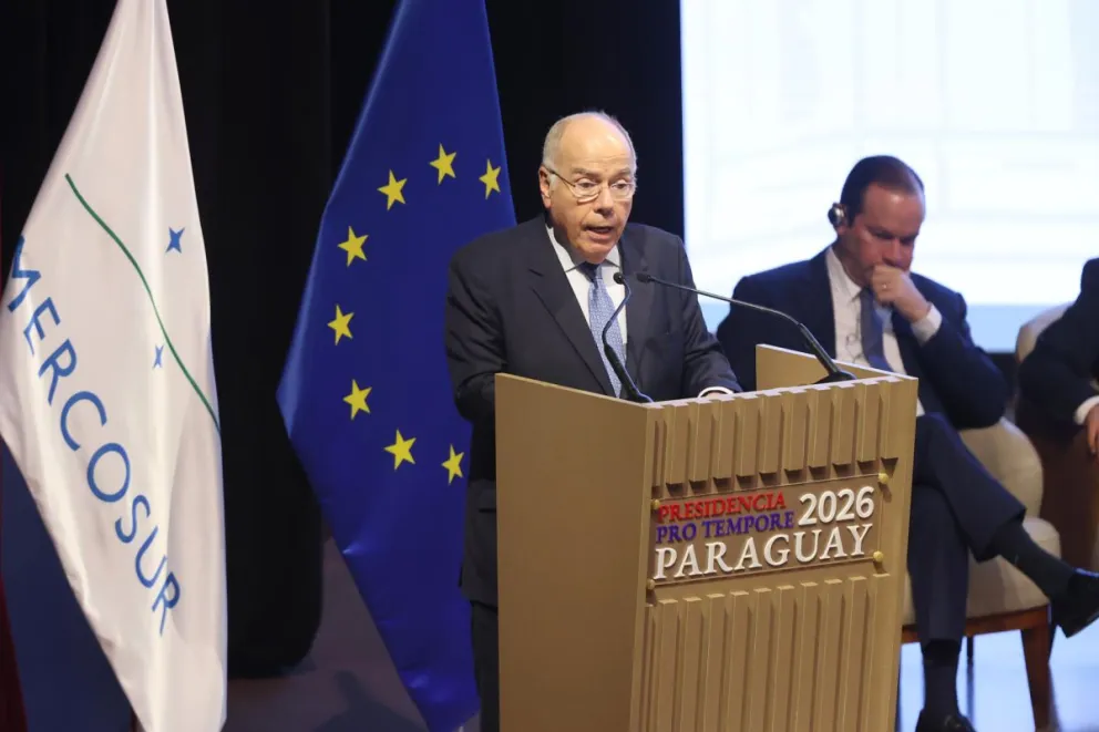 El ministro de Relaciones Exteriores de Brasil, Mauro Vieira, en Asunción (Paraguay). Foto: EFE