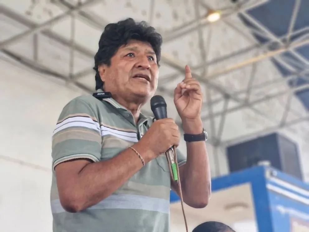 Evo Morales en un acto público. Foto archivo.