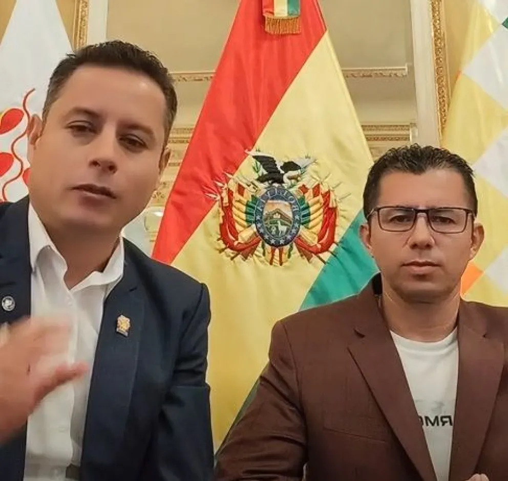 El vicepresidente Lara, junto con Freddy Vidovic. Foto: Captura de video