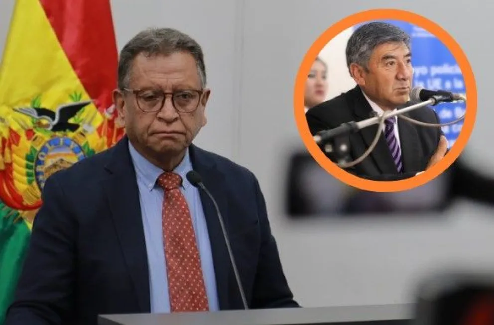 El ministro de Gobierno, Marco Antonio Oviedo, ofreció conferencia de prensa. Foto: Composición