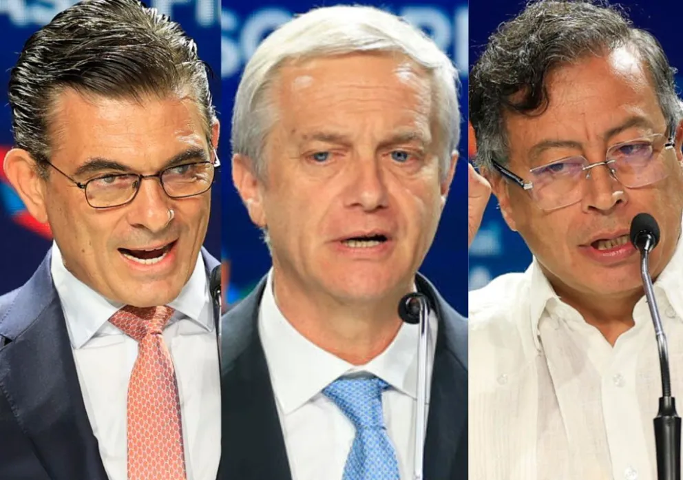 Paz, Kast y Petro en el foro en Panamá. Fotos: EFE