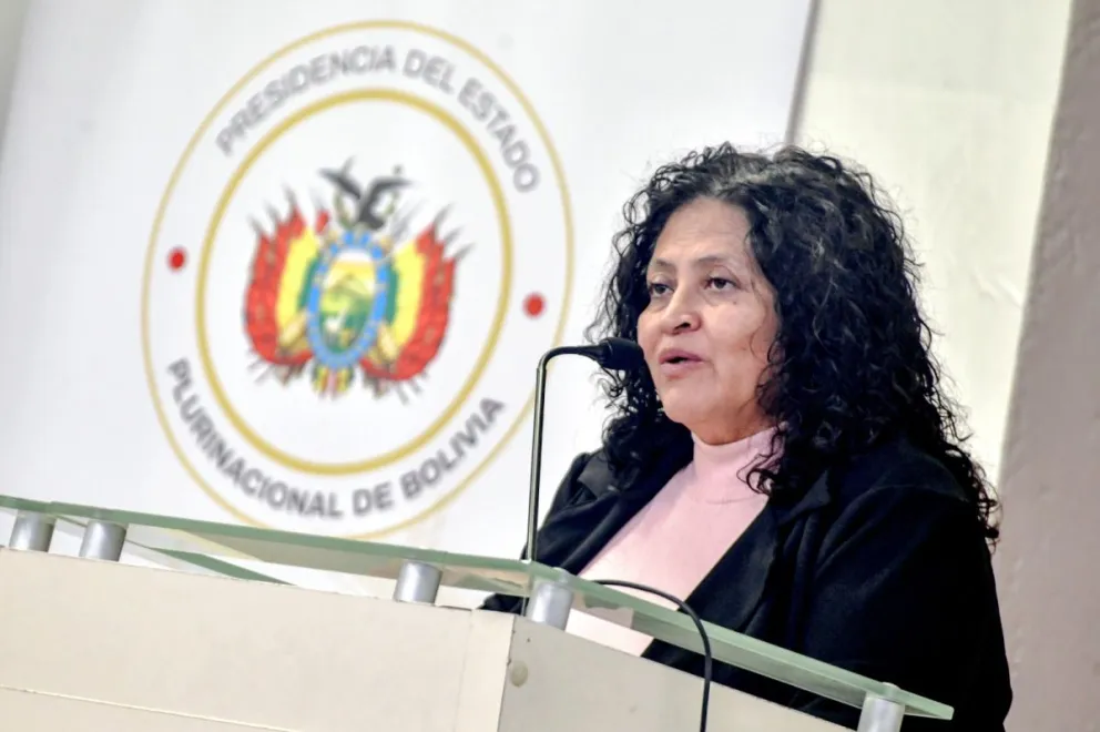 La ministra Flores durante el acto en el que se presentó el diagnóstico. Foto: Salud