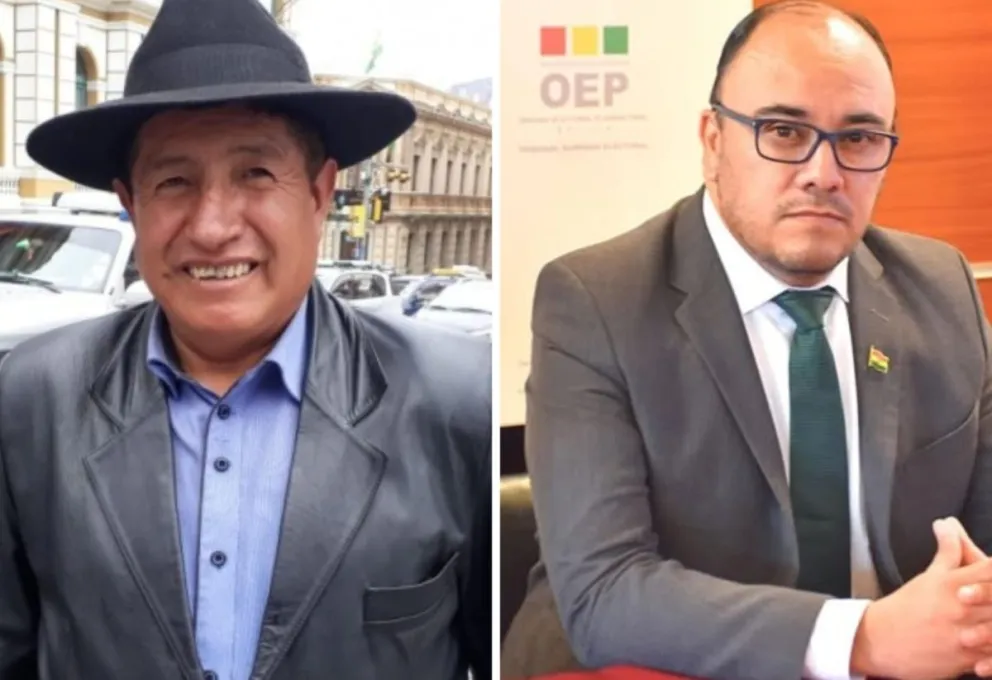 Rafael "Tata" Quispe y el presidente del TSE, Gustavo Ávila. Foto: Composición/APG