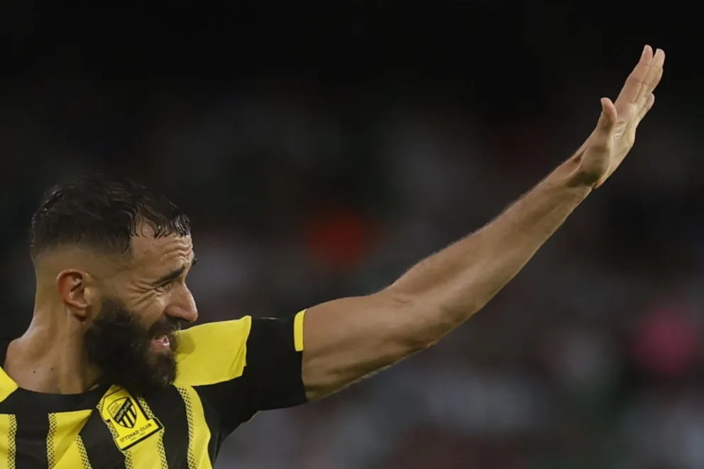 Benzema con su actual club, el Al Ittihad. Foto: EFE.