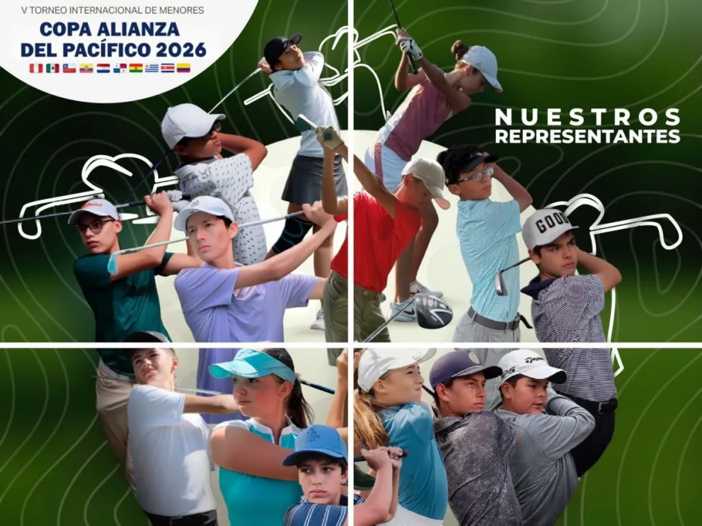 Los deportistas nacionales que participarán en el torneo peruano. Foto: Federación Boliviana de Golf.