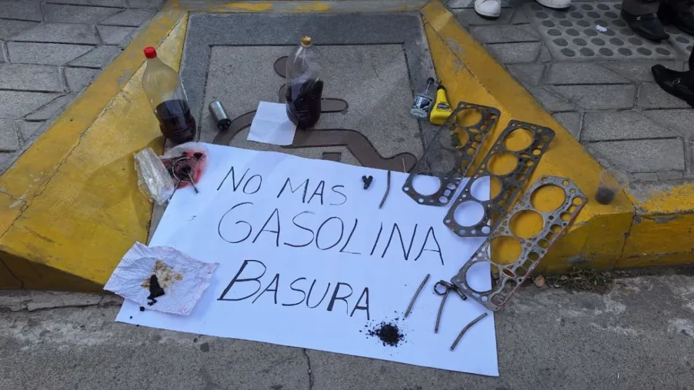 Choferes protestaron en inmediaciones de la ANH. Foto: Visión 360