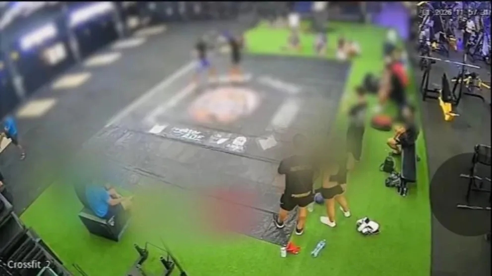 Imagen del sparring que captó los videos de seguridad del gimnasio. Foto: El Deber