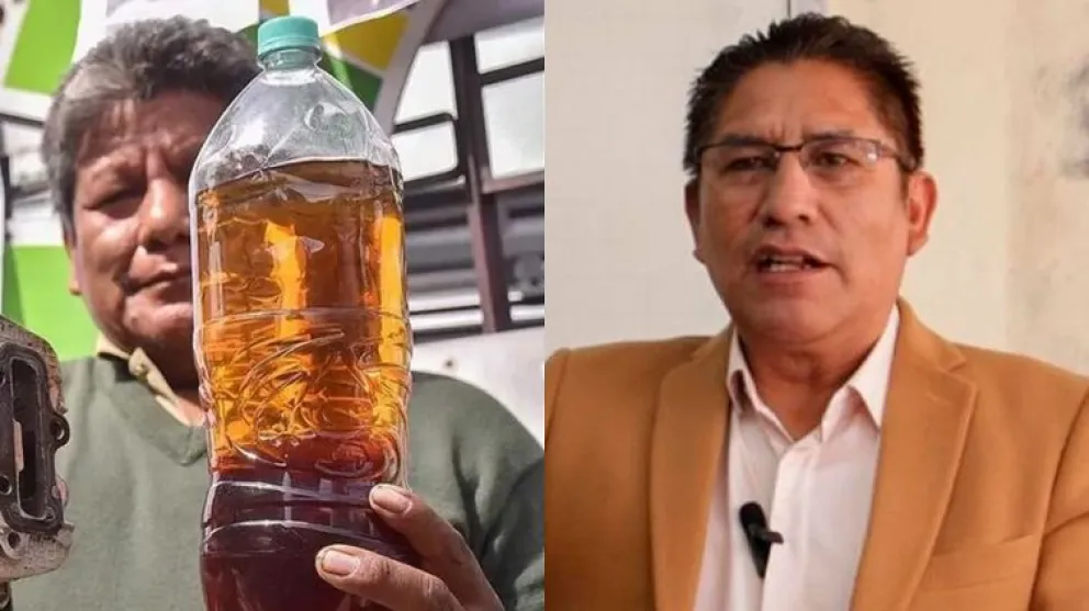 Patzi denunció los daños a su motorizado en El Alto. Foto: Composición