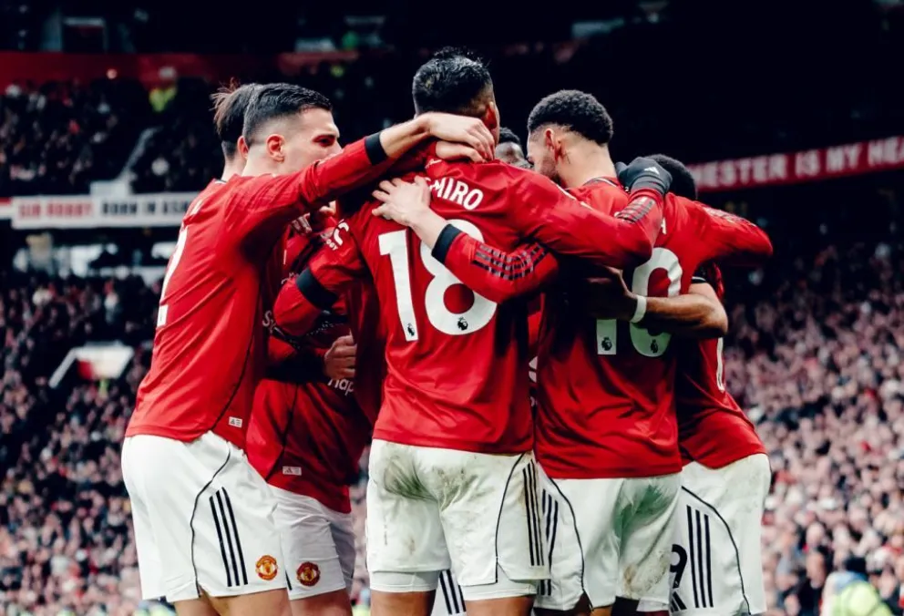 La celebración de los jugadores del United. Foto: Manuted