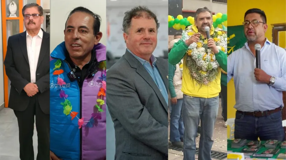 Cinco de los candidatos a la Alcaldía de La Paz. Foto: Composición Visión 360