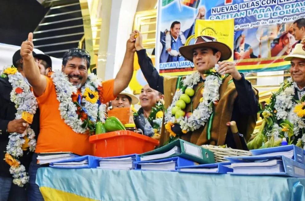 Lara, durante un acto político con la agrupación VIDA, el domingo pasado. Foto: FM Bolivia