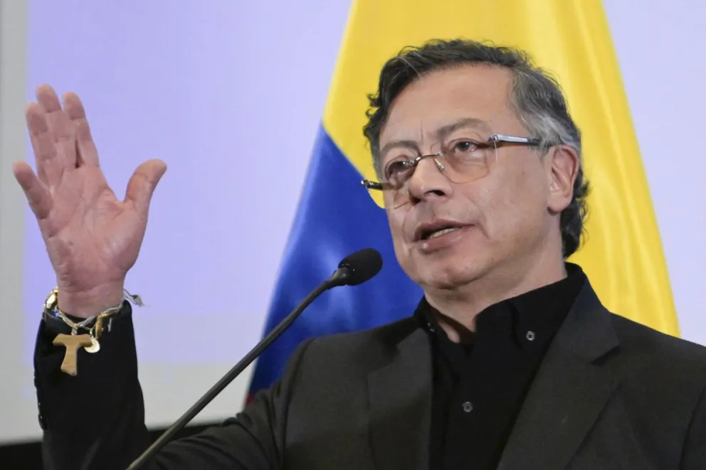 El Presidente de Colombia, Gustavo Petro, habla en una rueda de prensa este martes, en Washington. Foto: EFE
