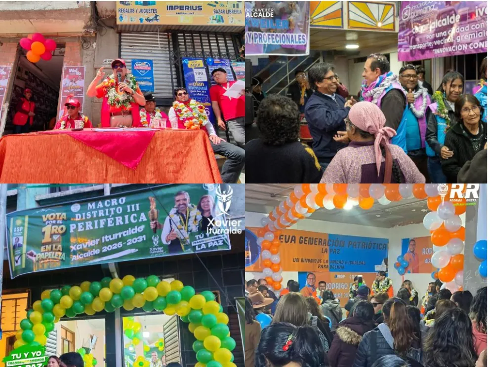 Las casas de campañas de diferentes alianzas políticas. Foto: Composición Visión 360