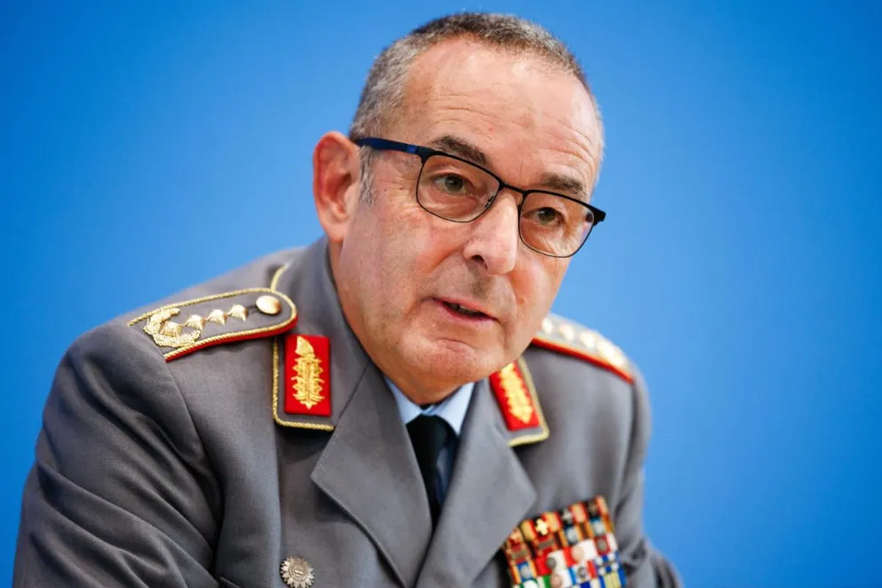 El jefe de Defensa de las Fuerzas Armadas alemanas (Bundeswehr), Carsten Breuer, durante una conferencia de prensa en Berlín el pasado 1 de septiembre de 2025. Foto: EFE