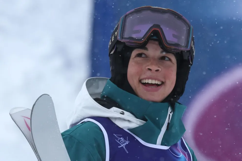 La australiana Jakara Anthony de Australia, ganadora de la medalla de oro en la final de Esquí Libre. Foto: EFE