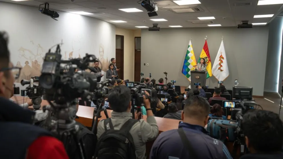 Carla Faval en un anterior contacto con la prensa. Foto: Presidencia 