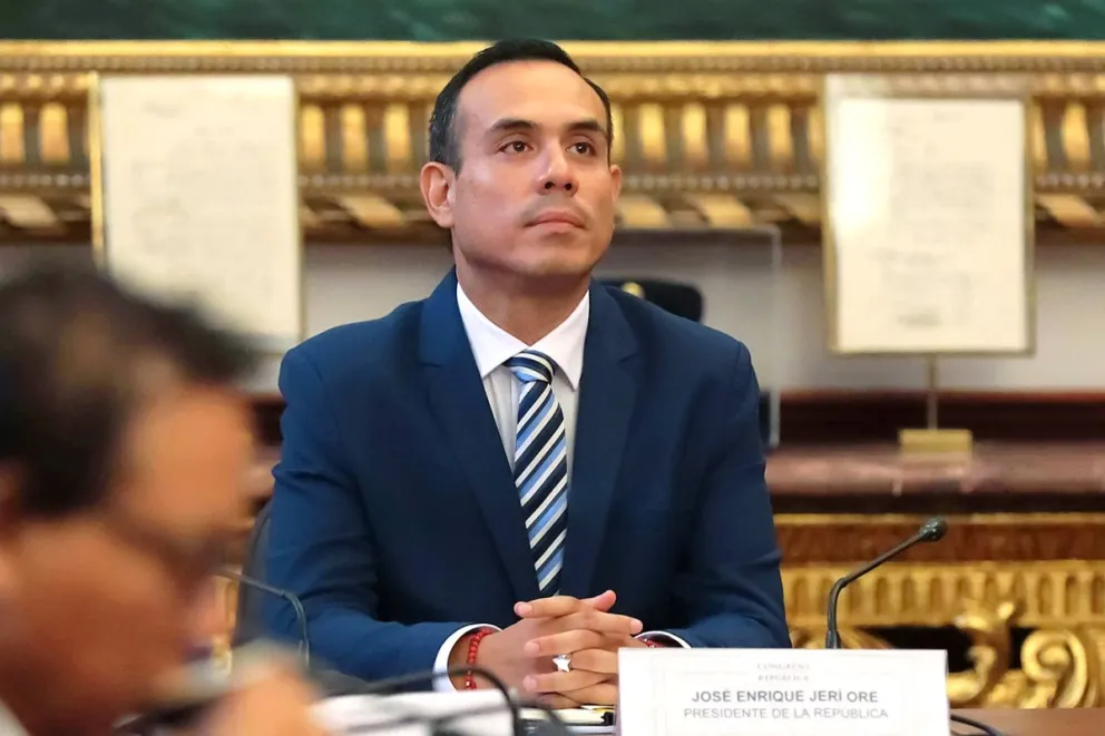 Archivo del 21 de enero de 2026 que muestra al ahora presidente destituido de Perú, José Jerí. Foto: EFE