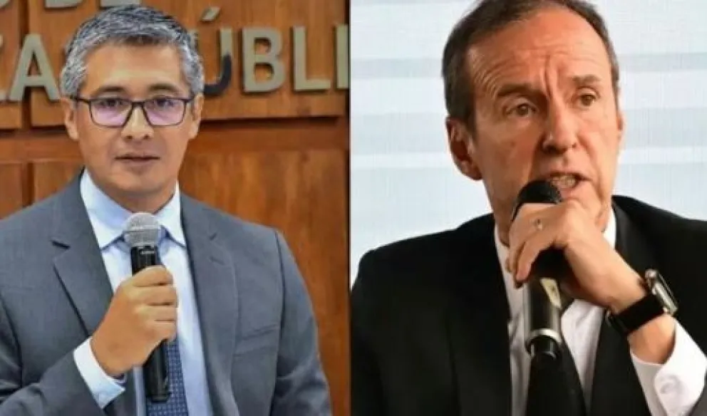 El ministro de Economía, José Gabriel Espinoza, y el expresidente Jorge Quiroga. Foto archivo