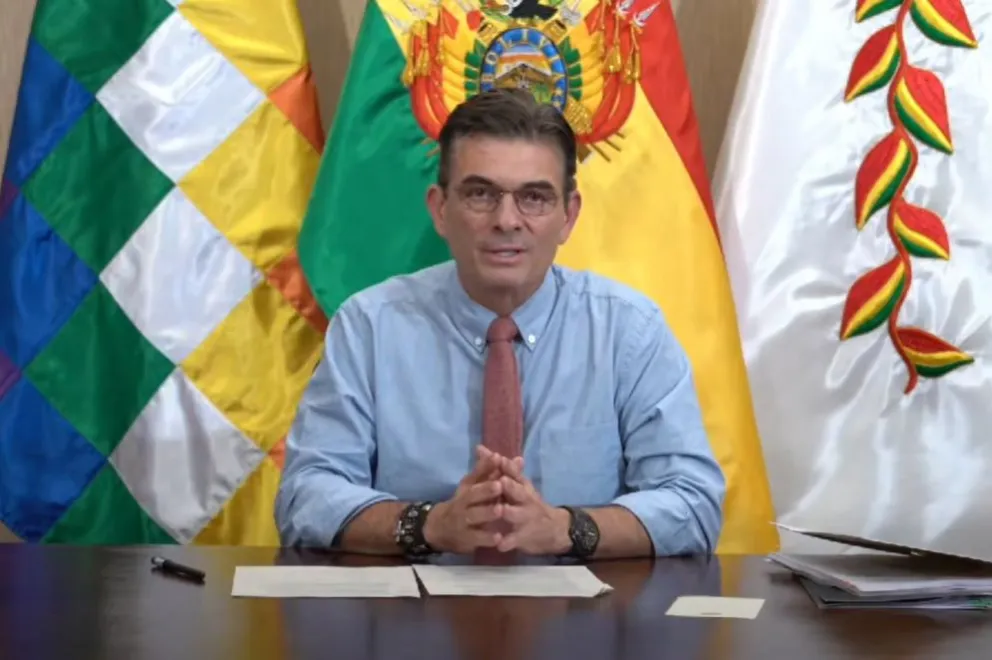 El presidente Paz durante su mensaje. Foto: Captura de video