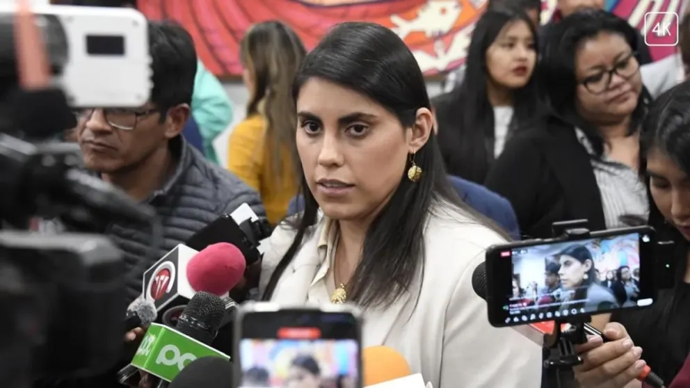 La viceministra de Autonomías, Andrea Barrientos. Foto: La Voz de Tarija