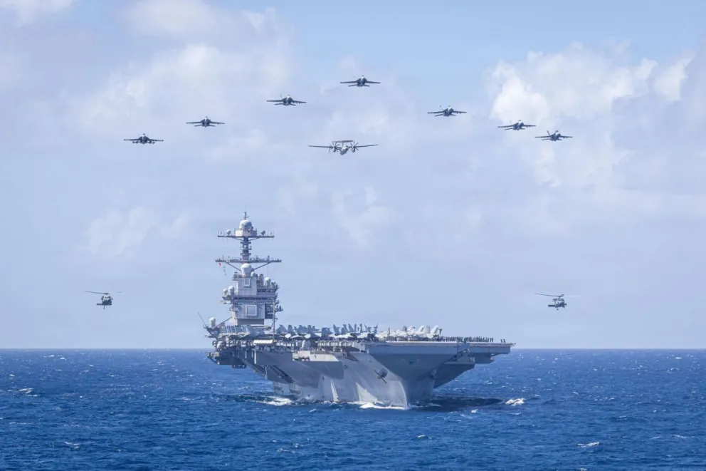 Imagen del el USS Gerald R. Ford de la Armada estadounidense. Foto: EFE