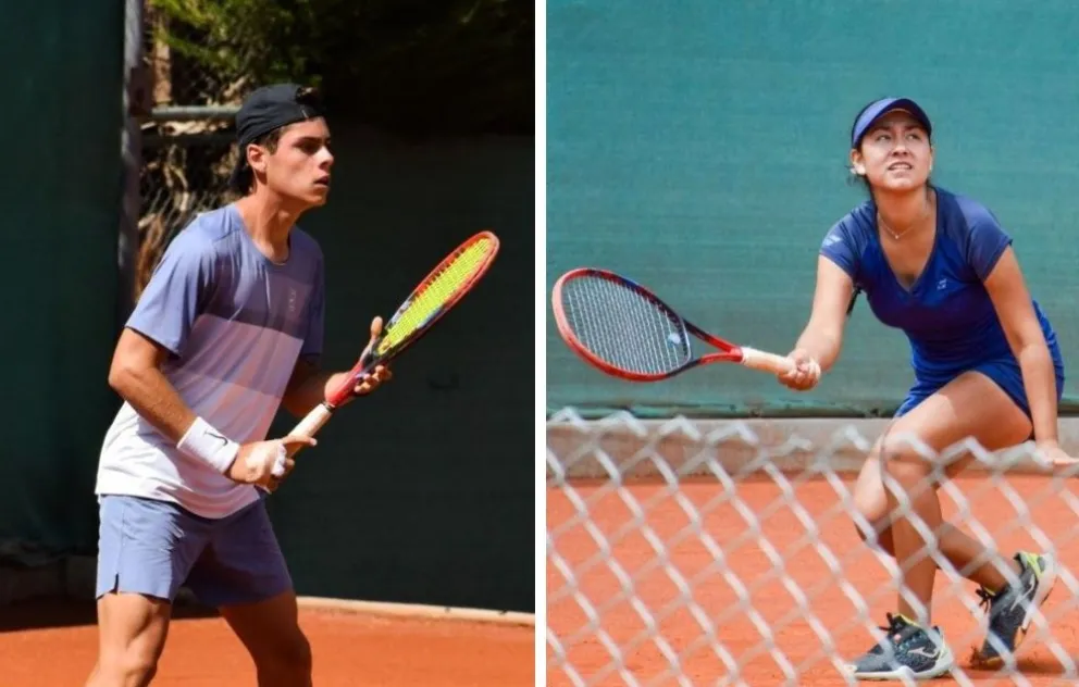 Los tenistas bolivianos Leonardo Suárez y Valery Sumoya. Fotos: Club de Tenis La Paz