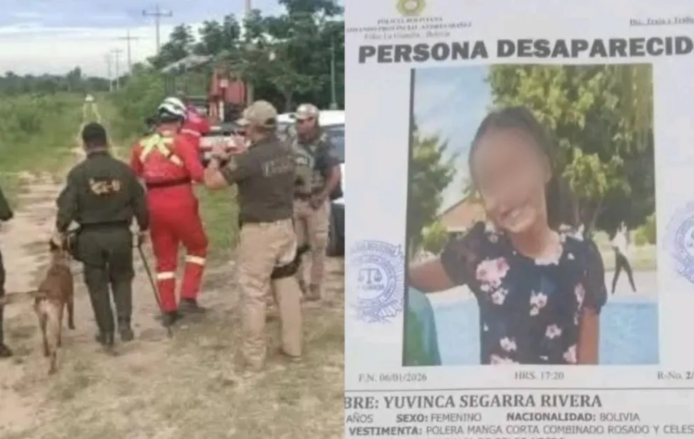 Yuvinka, la niña de ocho años, fue hallada sin vida en el municipio cruceño de La Guardia. Foto: ABI