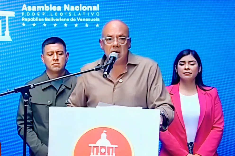 El presidente del Parlamento venezolano, el chavista Jorge Rodríguez. Captura de video: EFE