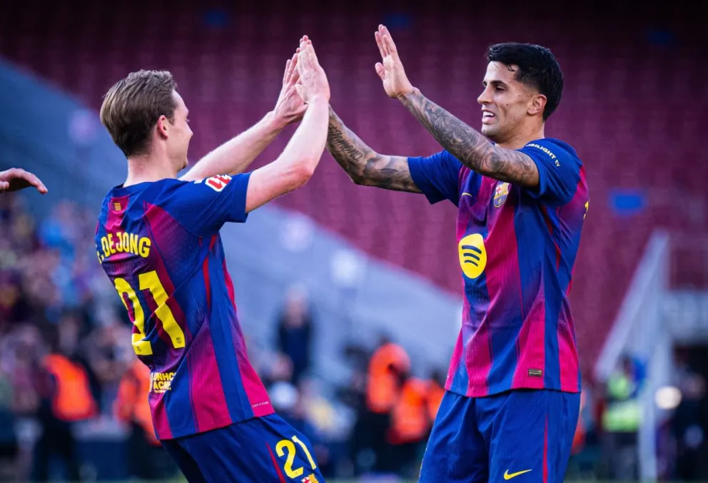 La celebración de los azulgranas que retoman la punta.