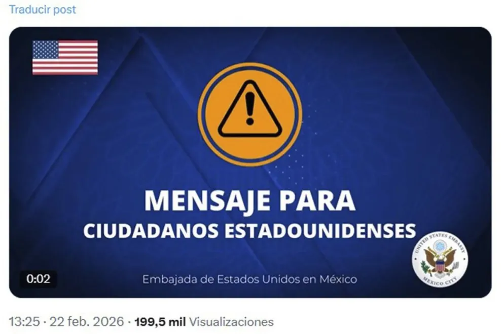 Captura de una publicación en X de la cuenta @USEmbassyMEX de la embajada de EE.UU. en México. Foto: EFE