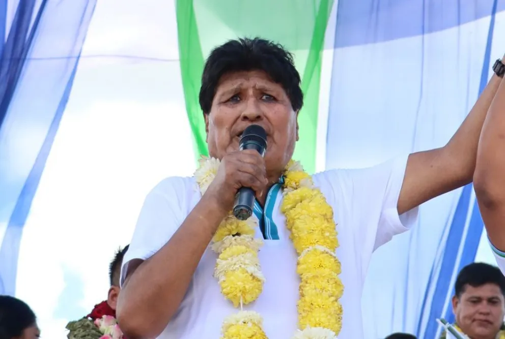 El expresidente Evo Morales en su última aparición pública. Foto: Radio Kawsachun Coca