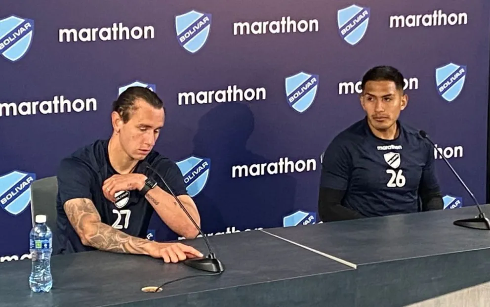 Ignacio Gariglio (izq.) y Erwin Saavedra durante la conferencia de prensa de este martes. Crédito: Alejandro Valdivia - Sports 360