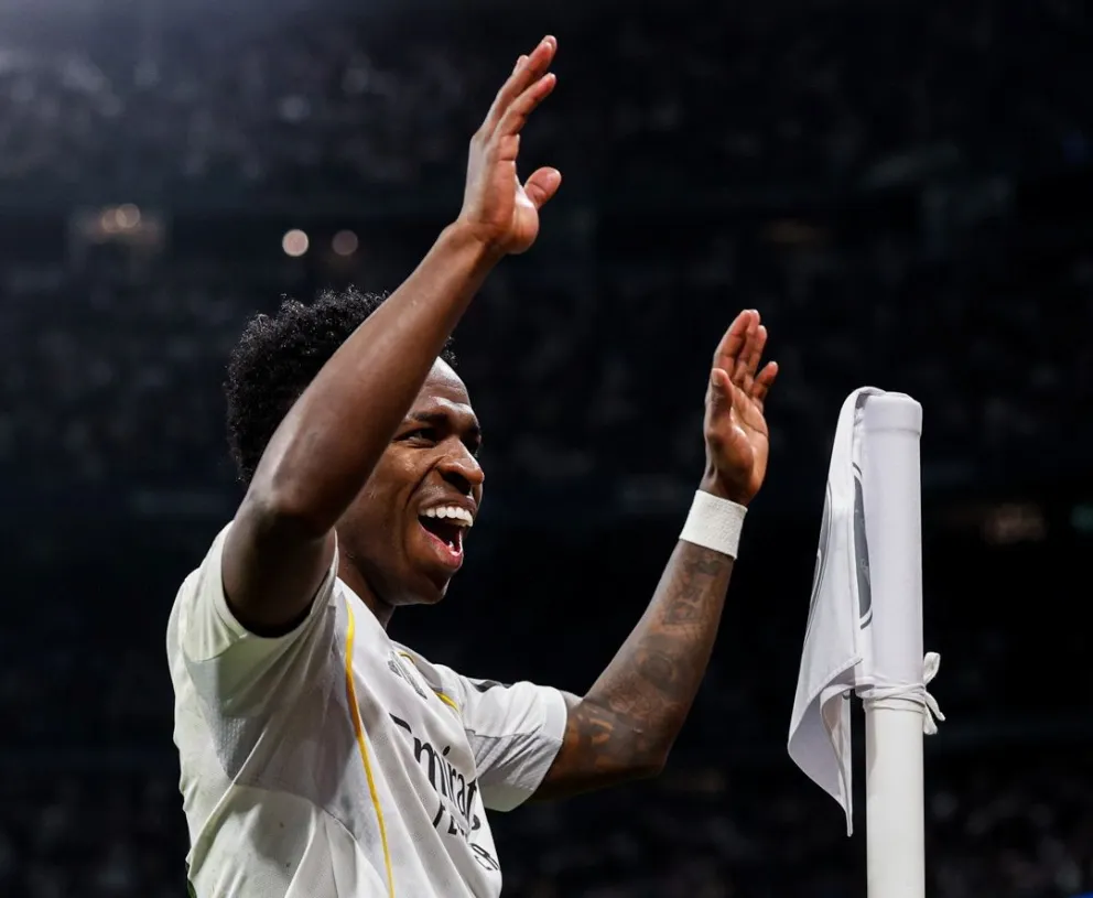 La celebración del brasileño Vinícius Junior. Foto. RM