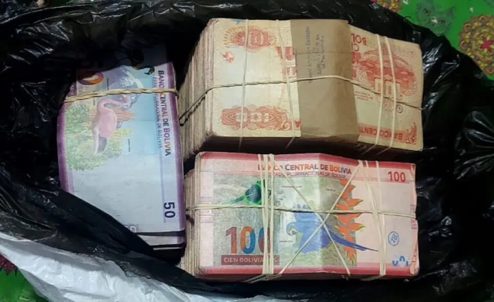 El dinero secuestrado. Foto: ABI