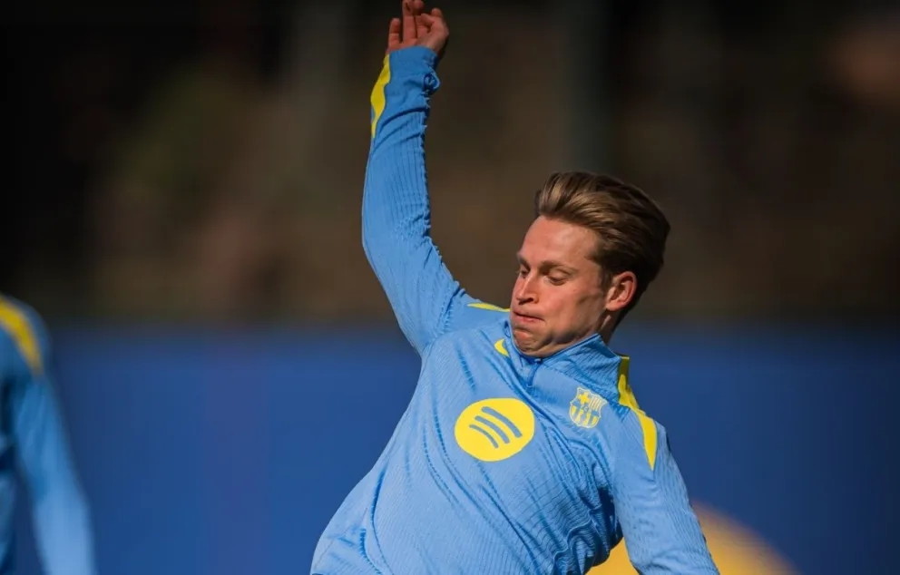 De Jong en un entrenamiento con el club español. Foto: FC Barcelona.