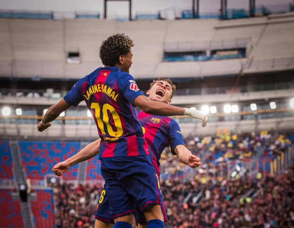 La celebración se los jugadores azulgranas. Foto: FCB