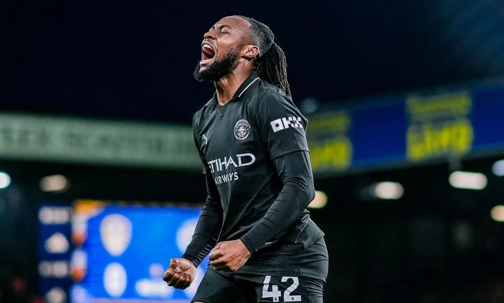 La celebración de Antoine Semenyo en el único tanto del encuentro. Foto. MC