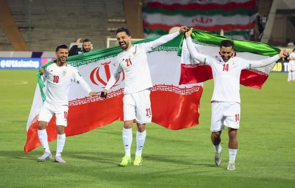 Jugadores de la selección de Irán festejan su clasificación en marzo de 2025. Foto: EFE