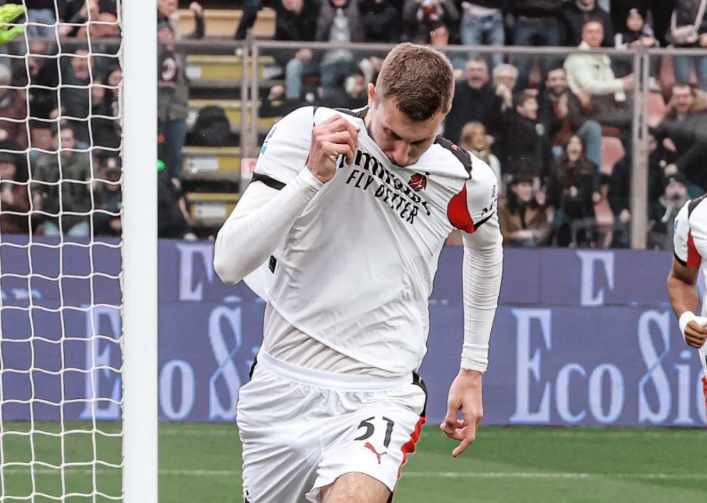 La celebración del segundo gol del elenco de AC Milan. Foto: ACM