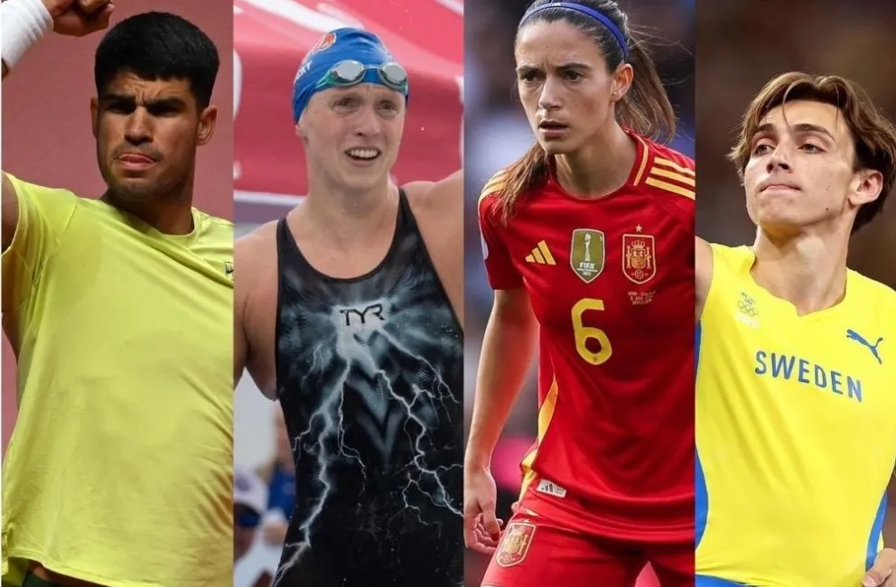 Alcaraz (izq.), Ledecky, Bonmatí y Duplantis, algunos de los nominados.