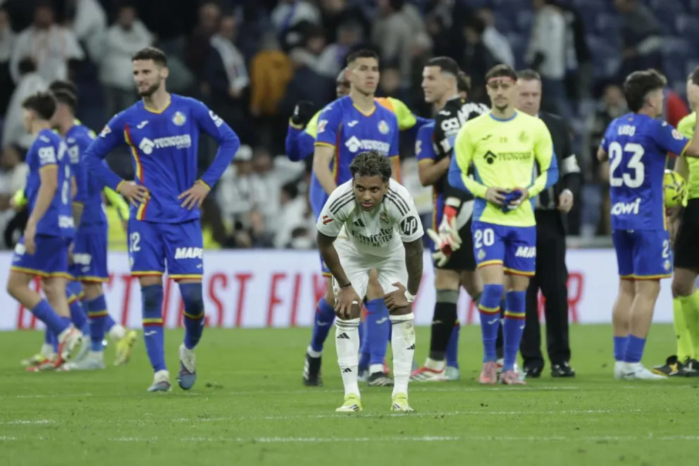 Rodrygo Goes, a la finalización del encuentro contra el Getafe. Foto: EFE.