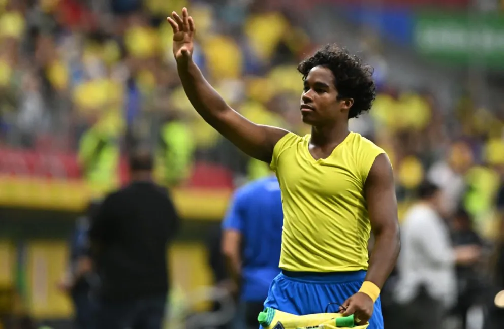 Endrick en un cotejo anterior con la selección de Brasil. Foto: EFE.