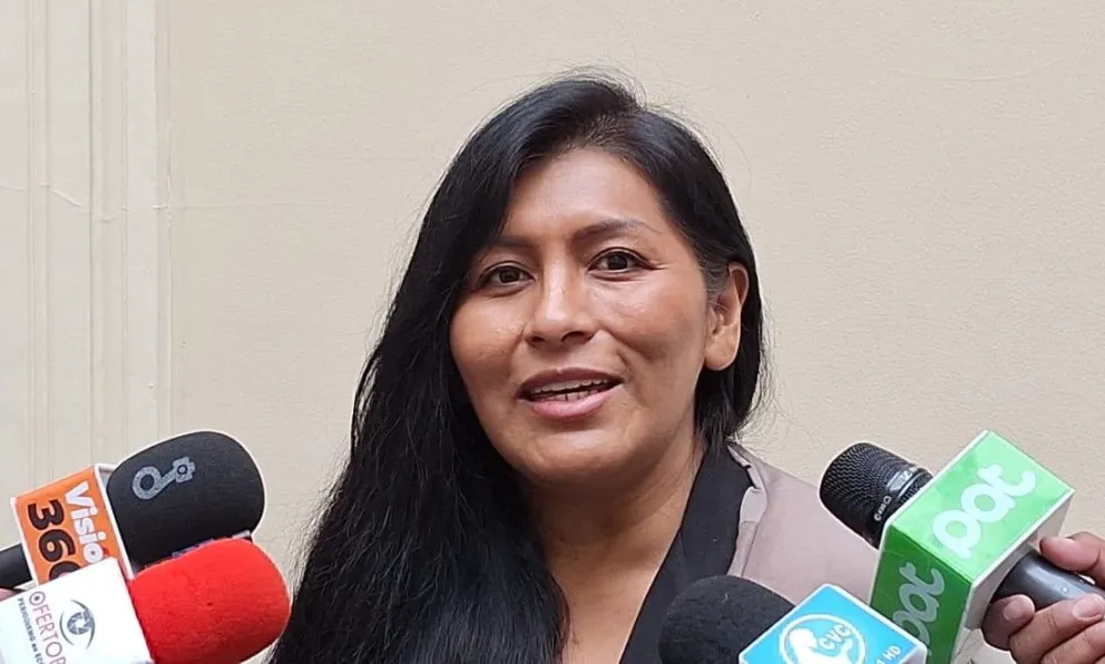 La senadora Soledad Chapetón en contacto con la prensa. Foto: Visión 360