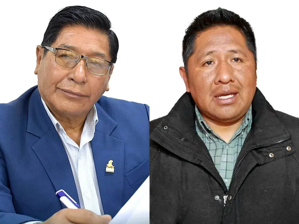 Mario Silva es candidato a alcalde de La Paz y Limber Tancara a concejal por el MTS. Fotos: RRSS. Montaje: Visión 360