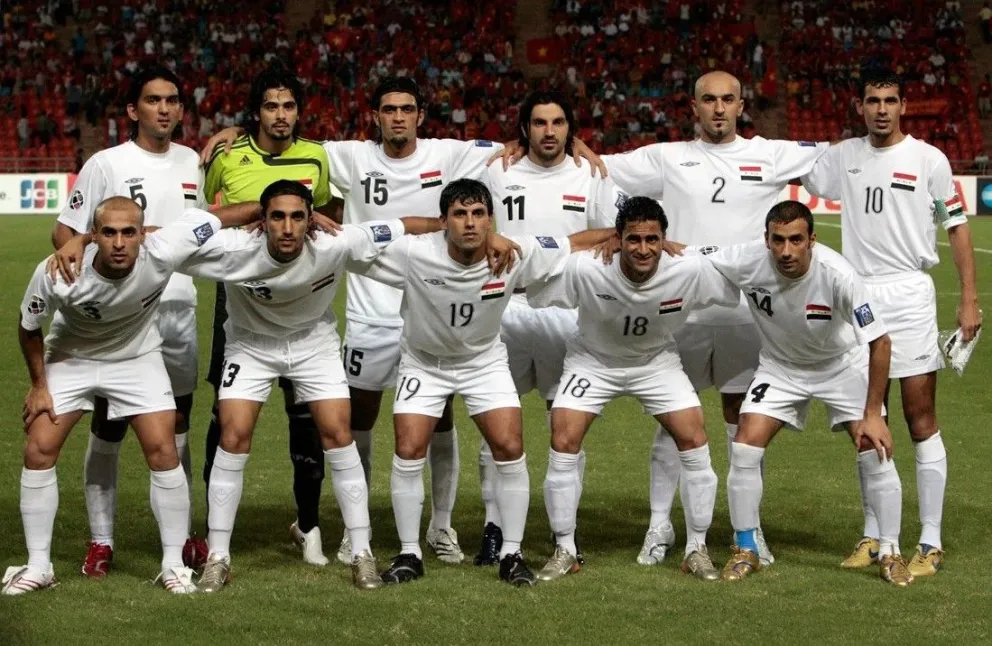 La selección de Irak en uno de sus últimos partidos de la eliminatoria asiática. 
