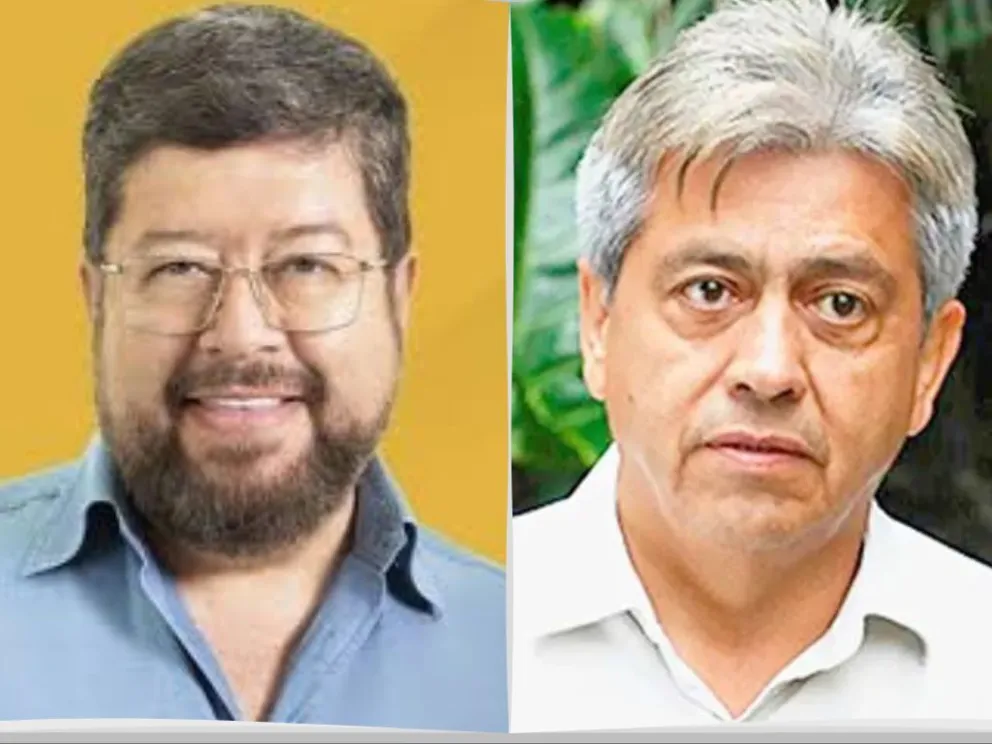 Samuel Doria Medina y el exgobernador de Tarija y candidato inhabilitado Mario Cossio