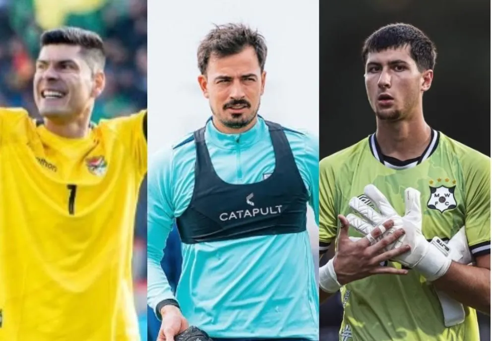 Lampe (izq.) Viscarra y Govea, los tres arqueros elegidos por Villegas.