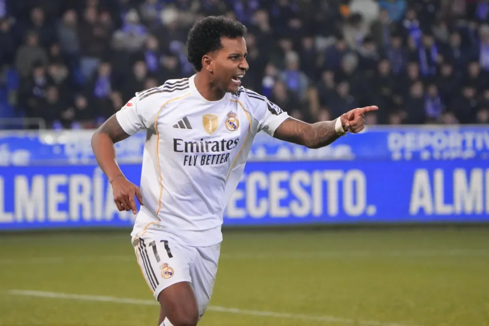 El brasileño Rodrygo en un partido anterior del Real Madrid. Foto: EFE.
