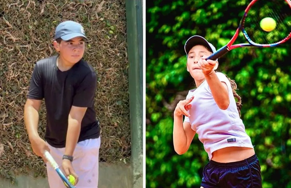 Méndez (izq.) y Aguirre, en anteriores partidos. Fotos: FBT.