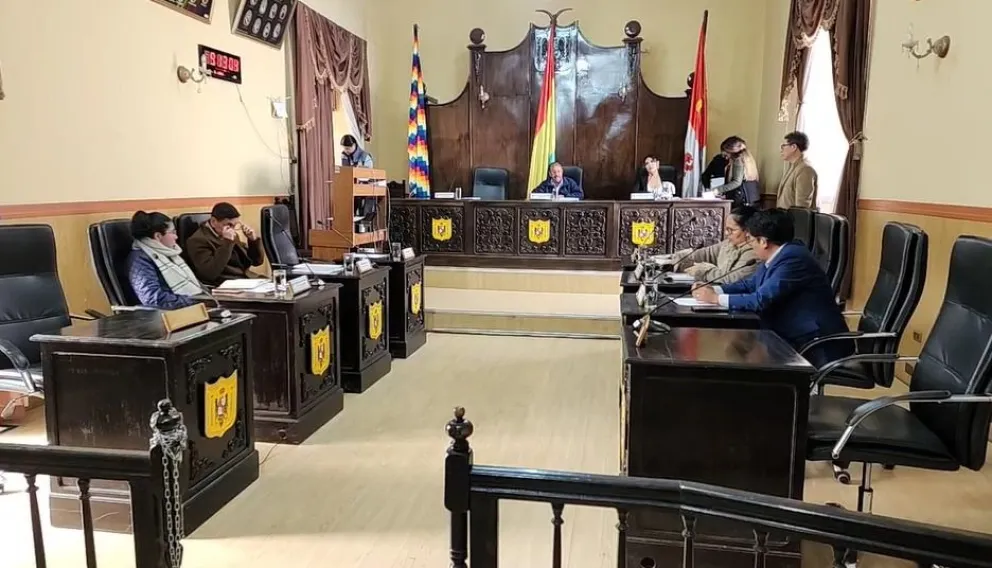 La sesión del concejo que se llevó este jueves. Foto: Concejo Municipal de Potosí